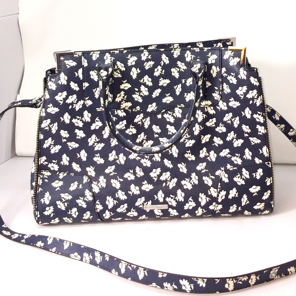 Rebecca Minkoff Amorous Blue and White Floral Satchel